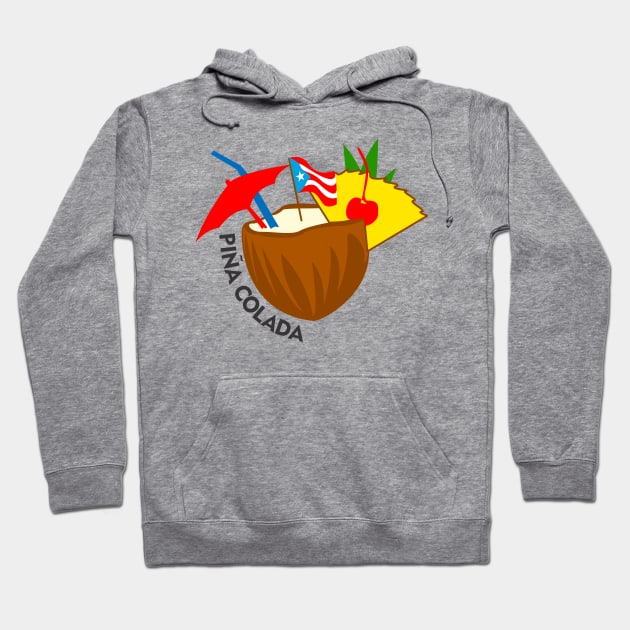 Pina Colada Puerto Rican Latino Food Tropical Drink Hoodie by bydarling